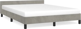 vidaXL világosszürke bársony ágykeret matrac nélkül 140 x 190 cm