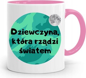 Rózsaszín Bögre A Feleség Barátnőjének Uralja A Világot fényképes nyomtatással