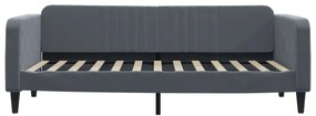 sötétszürke kihúzható bársony heverő 90 x 200 cm