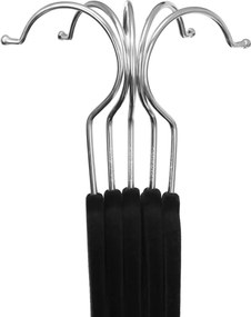 Nadrágtartós vállfák, 12 darabos szett, fekete 42,5 cm széles