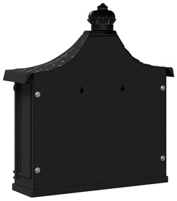 vidaXL Fali Postafiók Fekete 40.5 x 15.5 x 44 cm Öntött alumínium