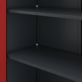 Fém iratszekrény JAN H, 900 x 1950 x 400 mm, antracit-piros