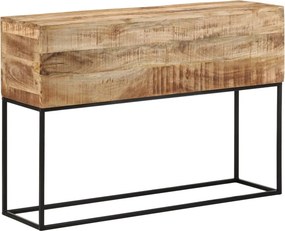 vidaXL tömör nyers mangófa és vas tálalóasztal 110 x 30 x 75 cm