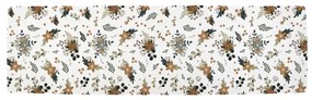 Pamut asztali futó karácsonyi mintával 40x140 cm Festive Flowers – Butter Kings