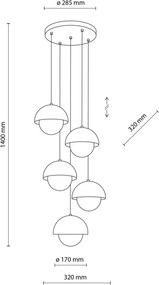 TK LIGHTING 10268 BONO Többágú Függesztett Lámpa Bézs, Fehér G9 IP20