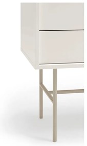 Bézs-krémszínű alacsony komód tolóajtóval 140x91 cm Nube – Teulat