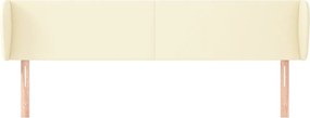 krémszínű műbőr szárnyas fejtámla 163x23x78/88 cm