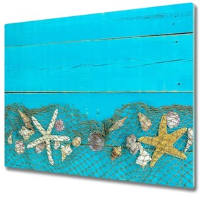 Üveg vágódeszka Starfish és kagylók 60x52 cm