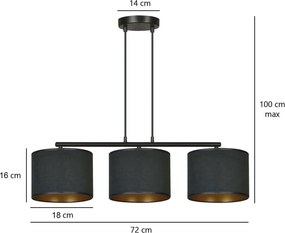 Emibig modern függeszték hilde fekete emi1054/3
