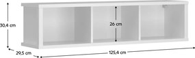 Fali polc 125, fehér, ERODIN