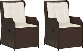 vidaXL Kerti pad 2 pcs Barna polirattan