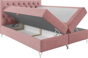 Boxspring ágy, 120x200, rózsaszín Velvet szövet, GULIETTE + ajándék