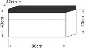 Prince 80 cm-es mosdószekrény magasfényű fehér Luna-Dream-Ibiza változatokhoz