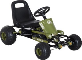 HOMCOM Go Kart Pedálos Autó Kézi Fékkel, Előre és Hátra Sebességgel, Gyermekjármű Kettcar Pedálos Autó Állítható Üléssel 3-6 Éves Gyermekeknek, 99 x 6