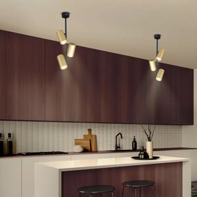 Brilagi - Csillár rúdon SELE VERTICAL 3xGU10/30W/230V fekete/arany