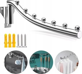 Összecsukható Rozsdamentes Acél Fali Akasztó Forgatható Kabátakasztó