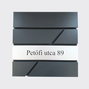 Fém postaláda, gravírozott felirattal, antracit "10"