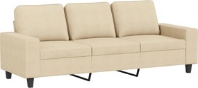 vidaXL 3 személyes krémszínű szövet kanapé 180 cm