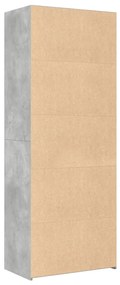 betonszürke szerelt fa magasszekrény 70 x 41 x 185 cm