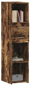 füstös tölgy színű szerelt fa magasszekrény 30 x 42,5 x 124 cm