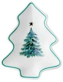Florina Winterland karácsonyfa porcelán tányér, 14 x 11 cm