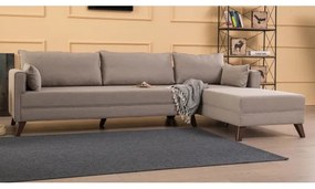 KORFU L-alakú jobb oldali sarokülőgarnitúra, krémszínű