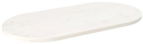 fehér tömör fenyőfa ovális asztallap 110x55x2,5 cm