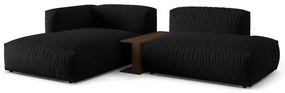 Fekete moduláris sarokkanapé (bal oldali) Martina – Micadoni Home
