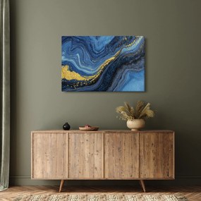 Kép - Kék-arany absztrakció (90x60 cm)