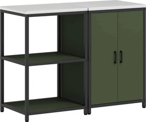 vidaXL Konyhai Tároló Készlet 2 pcs Olajzöld Hidegen hengerelt acél