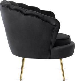 Fotel lábtartóval, fekete színben, velúr kárpittal GRAND