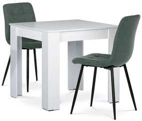 Étkezőgarnitúra MDF, 2 székkel, 80 x 80 x 75 cm,fehér