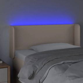 fekete műbőr LED-es fejtámla 83x16x78/88 cm