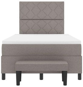 Box Spring Ágy Mattal és Pad Taupe 120x190 cm Szövet