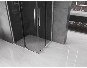 Mexen Velar Duo, zuhanykabin tolóajtóval 90 x 80 cm, 8mm szürke üveg, króm, 871-090-080-42-01