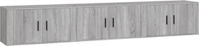 vidaXL 3 db szürke sonoma falra szerelhető TV-szekrény 80x34,5x40 cm
