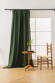 Függöny OXFORD LIGHT 140x250 cm, sötétzöld Felfüggesztés: Fém gyűrűk