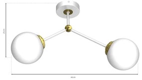 Felületre szerelhető csillár JOY 2xE14/40W/230V fehér/arany