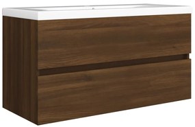Barna tölgy színű szerelt fa mosdószekrény 90 x 38,5 x 45 cm