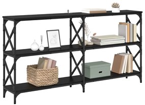 Konzolasztal Musta tammi 156 x 28 x 80,5 cm Faanyag