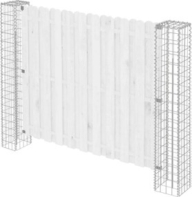 vidaXL Kerítésoszlop 2 pcs Ezüst 20 x 20 x 190 cm Fém