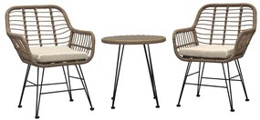 Kerti Bútor Szett 1+2, Fém + Polyrattan, Bézs. AZ-F1208 NAT