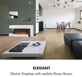 Klarstein Studio Light & Fire 2, elektromos kandalló, 1000/2000 W, MDF, távirányító, fehér
