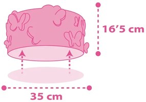 Dalber 62146 - Gyermek mennyezeti lámpa BUTTERFLY 2xE27/60W/230V