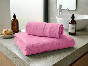 1x fürdőlepedő CLARYSSE ELEGANCE 70x140 cm + 1x törölköző CLARYSSE 60x110 cm, 100% pamut, rózsaszín