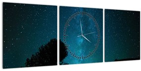 Egy éjszakai égbolt csillagokkal (órával) (90x30 cm)
