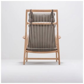 Dedo fotel tömör tölgyfa konstrukcióval, szürke bivalybőr ülőpárnával - Gazzda