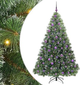vidaXL Mű karácsonyfa 300 LED-del állvánnyal Zöld 180 cm PE és PVC