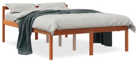 viaszbarna tömör fenyőfa időseknek való ágy 135 x 190 cm