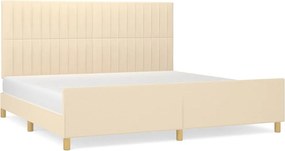 vidaXL krémszínű szövet ágykeret matrac nélkül 200 x 200 cm